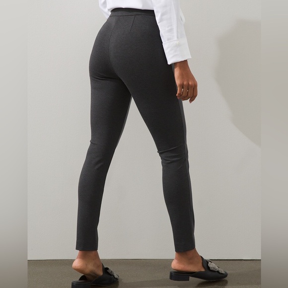 Chico’s Faux-Leather Front Ponte Black Leggings Size 4 (Chico’s 0) - Picture 3 of 15